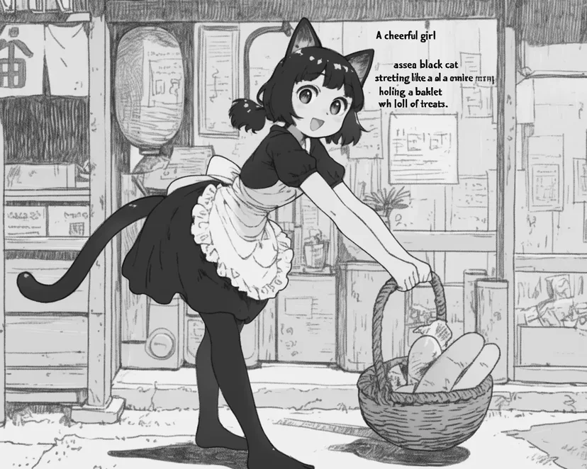 黑猫面包师涂色页