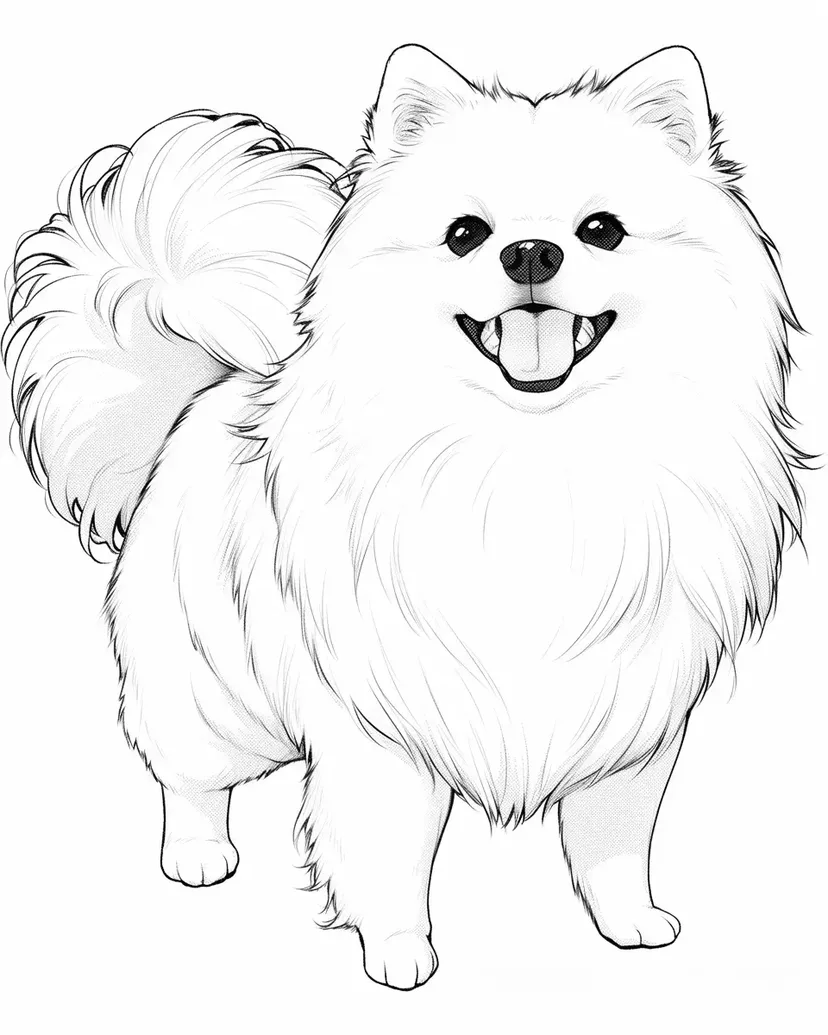Coloriage Pomeranian Fluffy