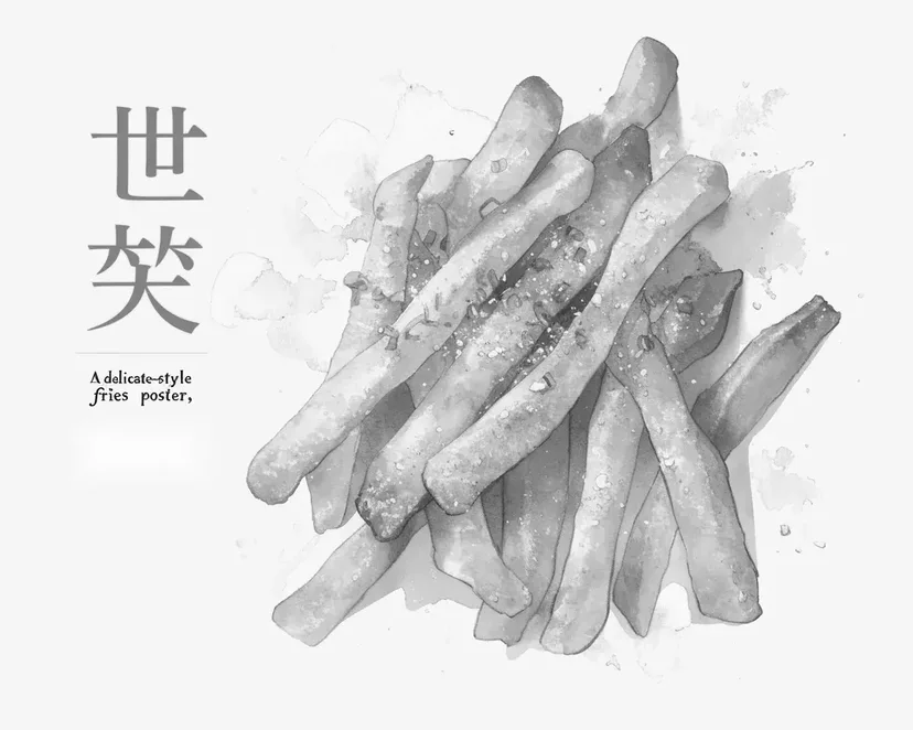 薯条艺术涂色页