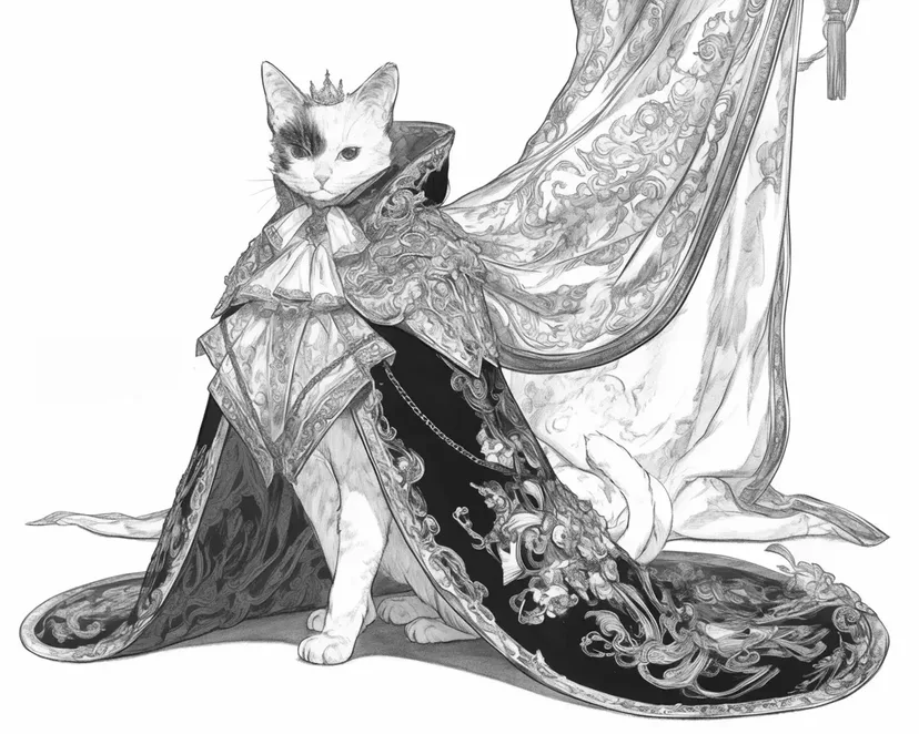 Dibujo de Gato Coronado para colorear