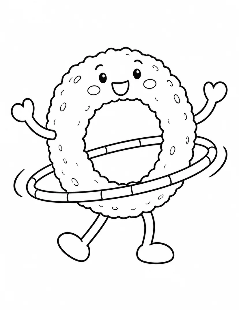 オニオンリングのフラフープの塗り絵