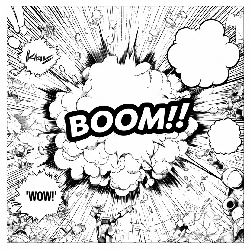 ポップアートの爆発の塗り絵