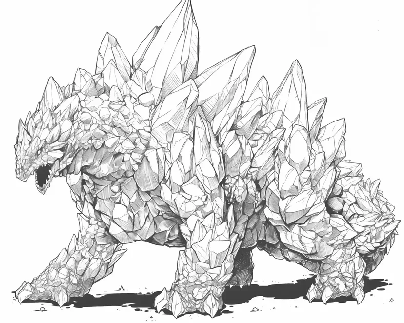Gambar mewarnai Naga Kristal