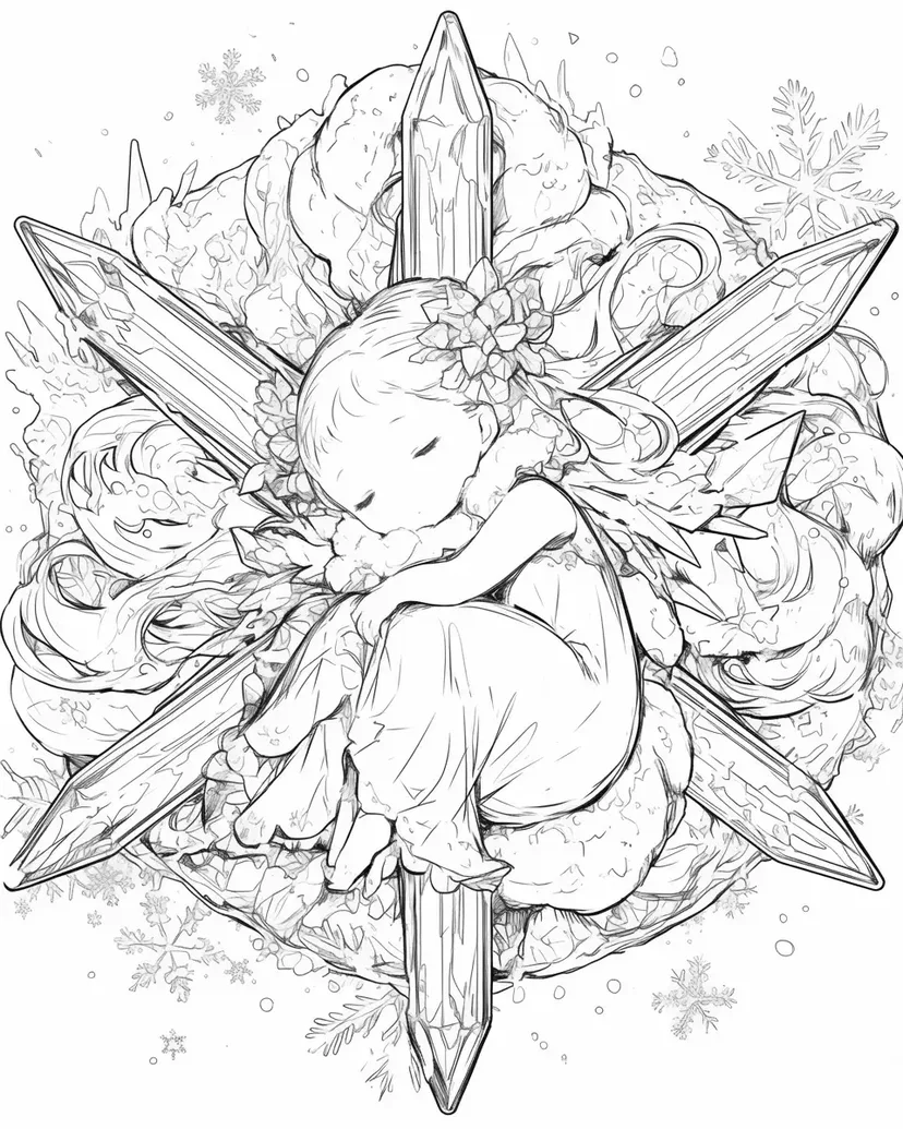雪の妖精の夢の塗り絵