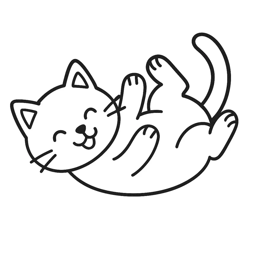 Dibujo de Gato Rodante para colorear