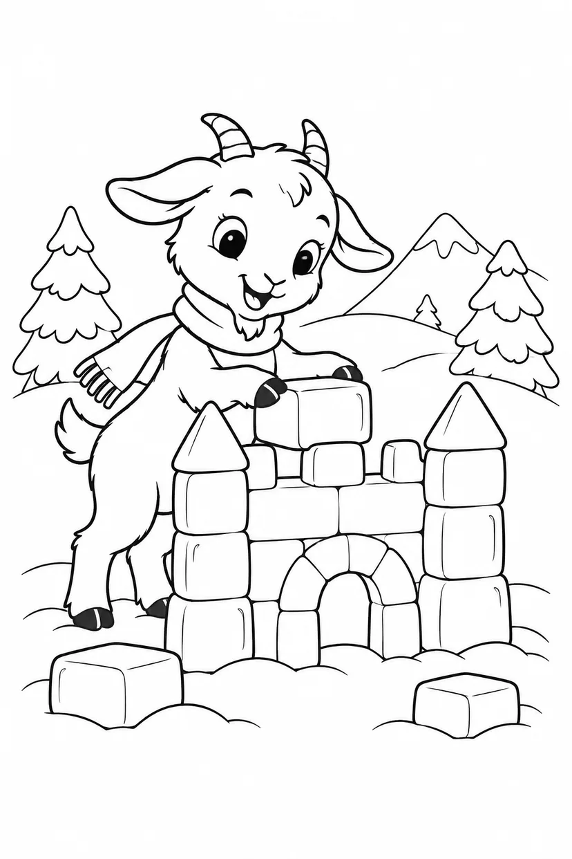 こやぎの氷のお城の塗り絵