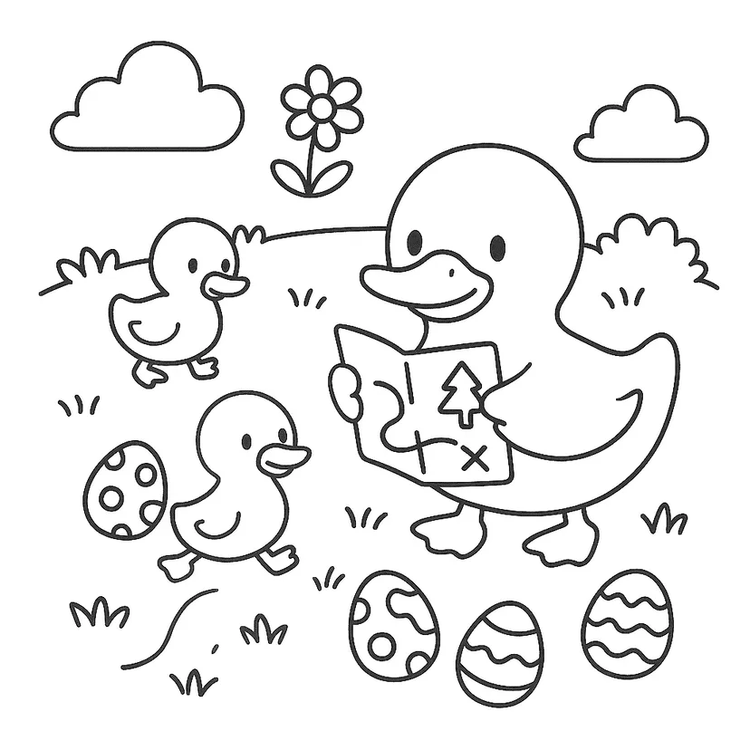 Dibujo de Aventura de Patos para colorear