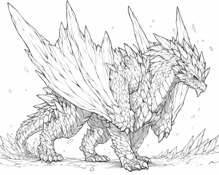 氷のドラゴンの塗り絵