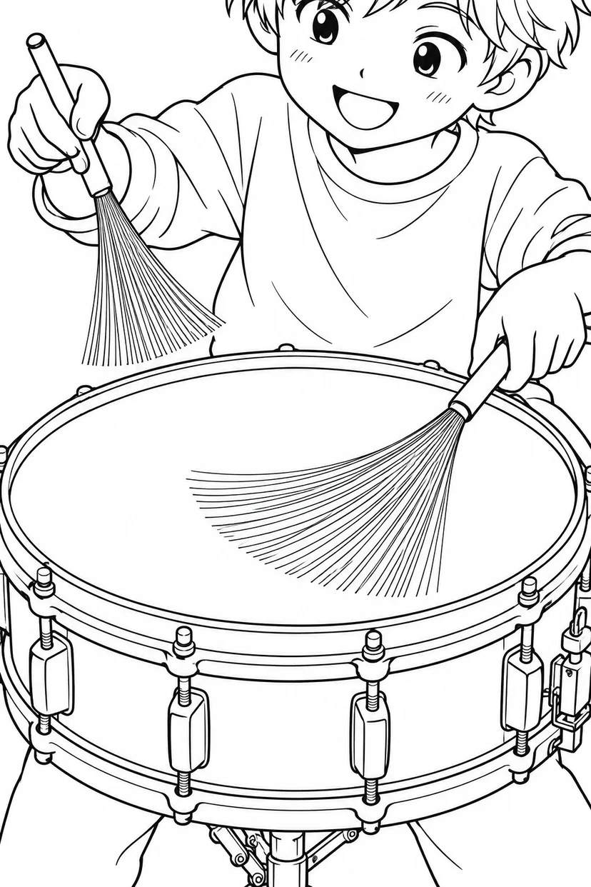 ブラシでリズムの塗り絵