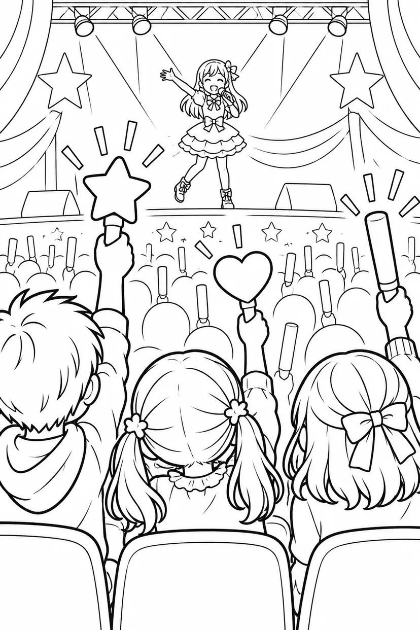 客席のペンライトの塗り絵
