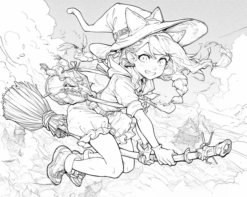Magical Journey in the Sky coloring page