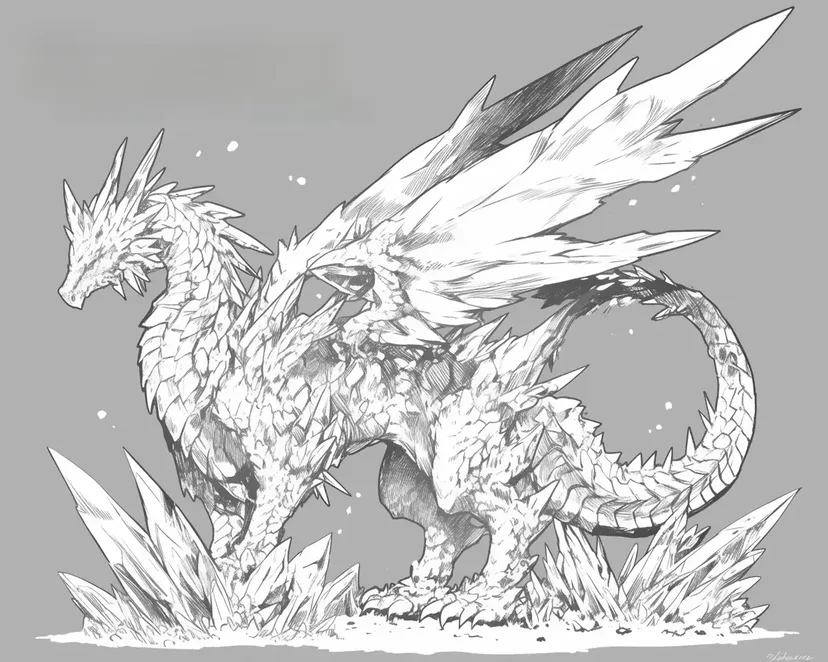 Dibujo de Dragón de Hielo para colorear