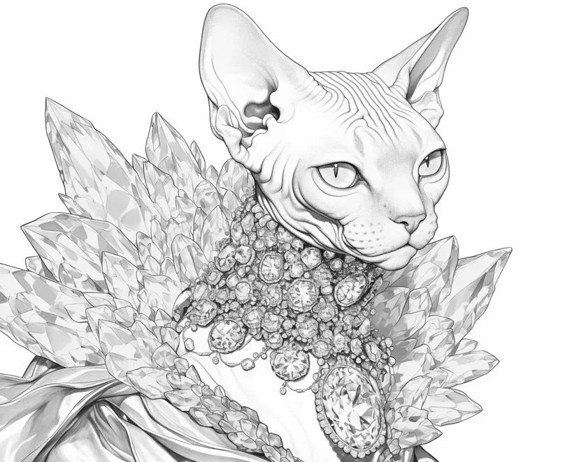 Dibujo de Esfinge Adornada con Joyas para colorear
