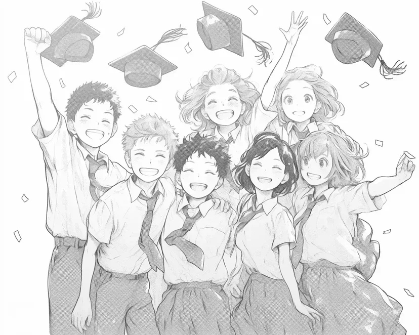 Graduation Joy coloring page