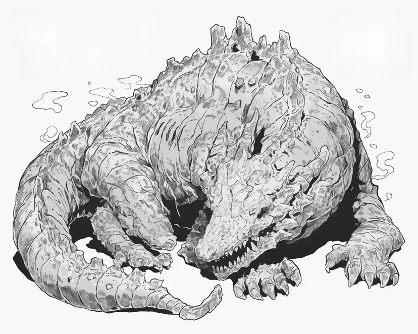 古代の岩竜の塗り絵