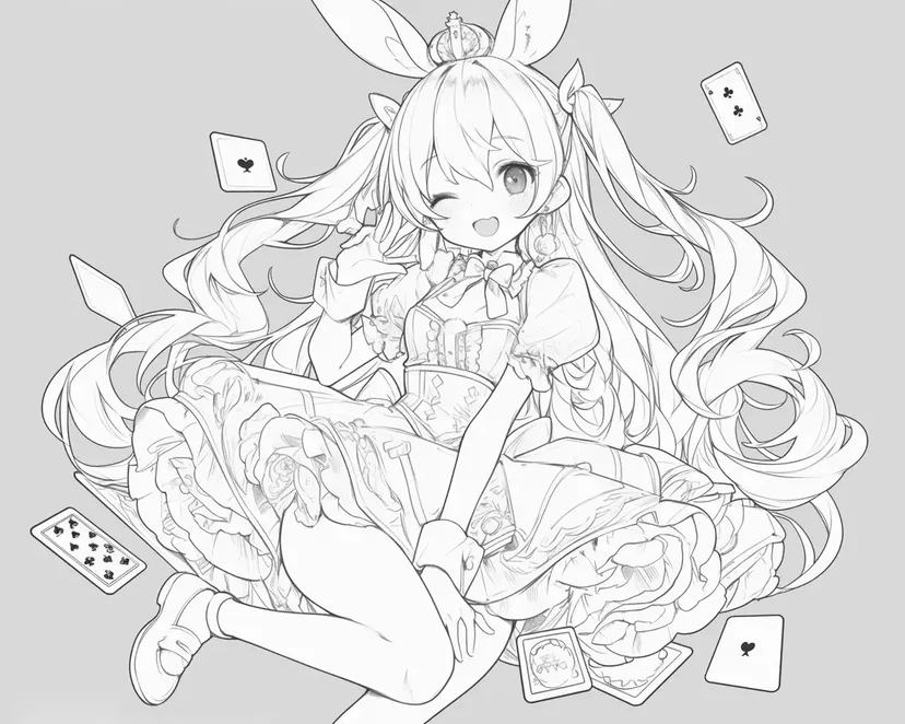 Desenho de Linda Garota Coelhinha para colorir
