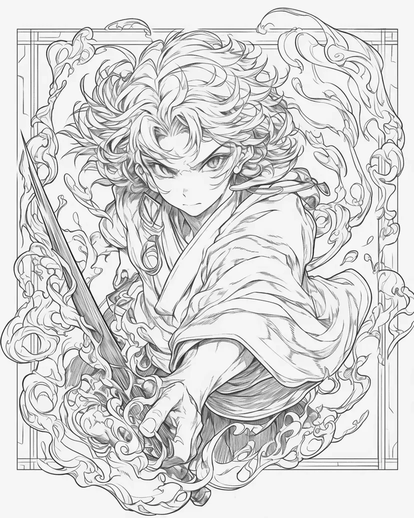 Warrior's Resolve coloring page