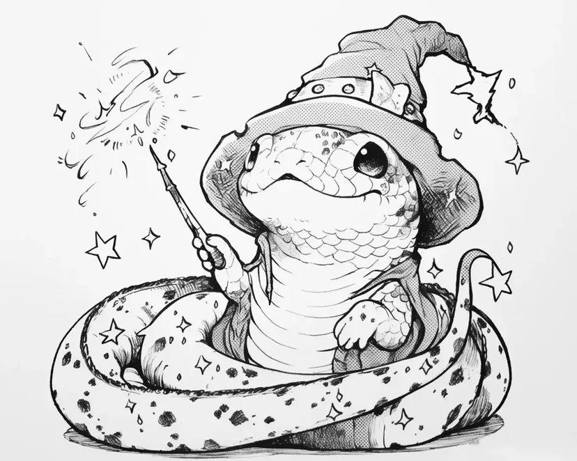 Desenho de Cobra Feiticeira para colorir