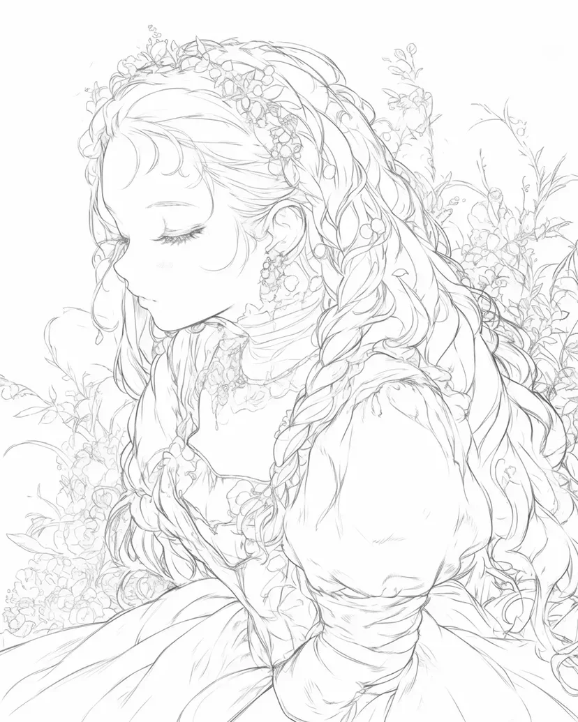 Dibujo de Princesa Soñadora para colorear