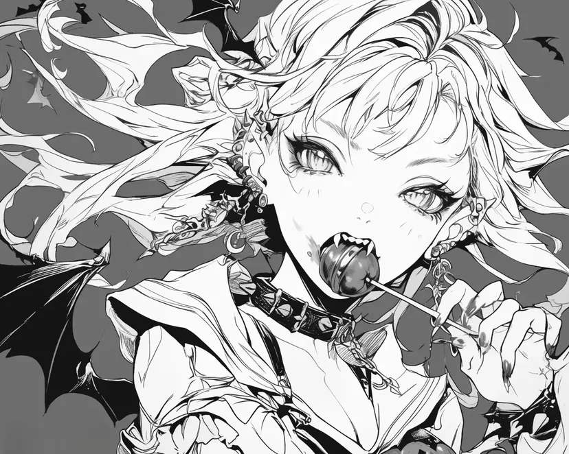 吸血鬼の少女の塗り絵