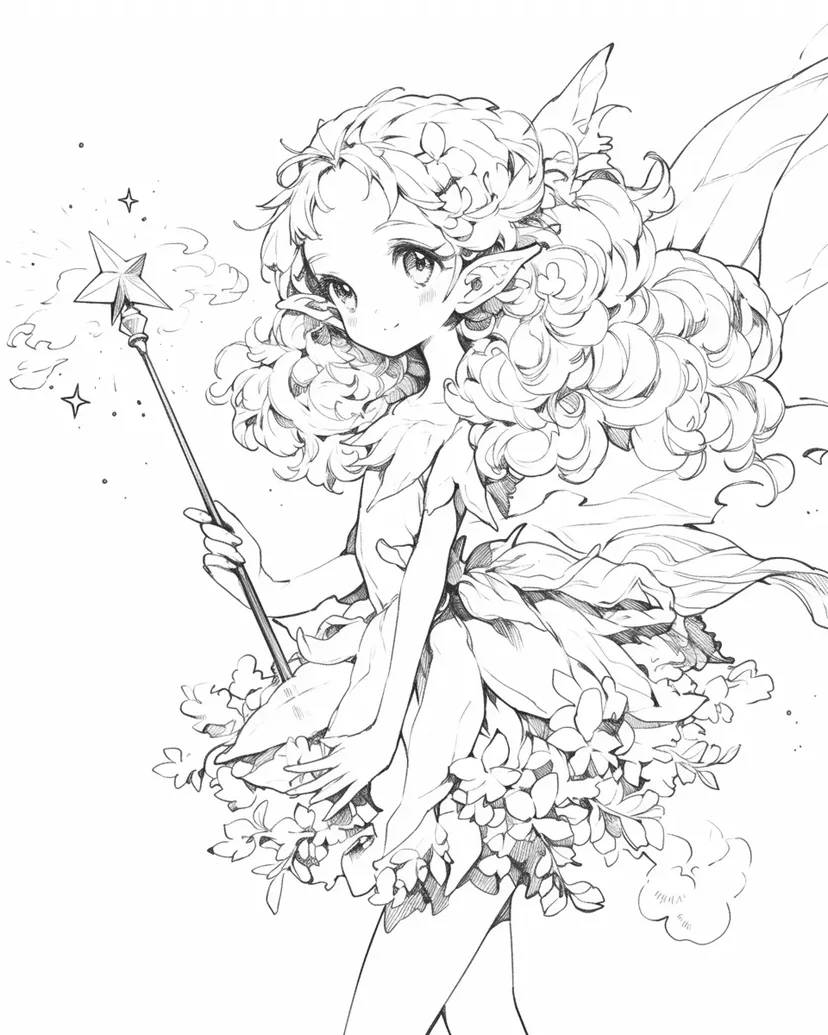 花の妖精の塗り絵