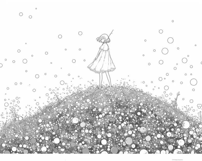 星の丘の少女の塗り絵