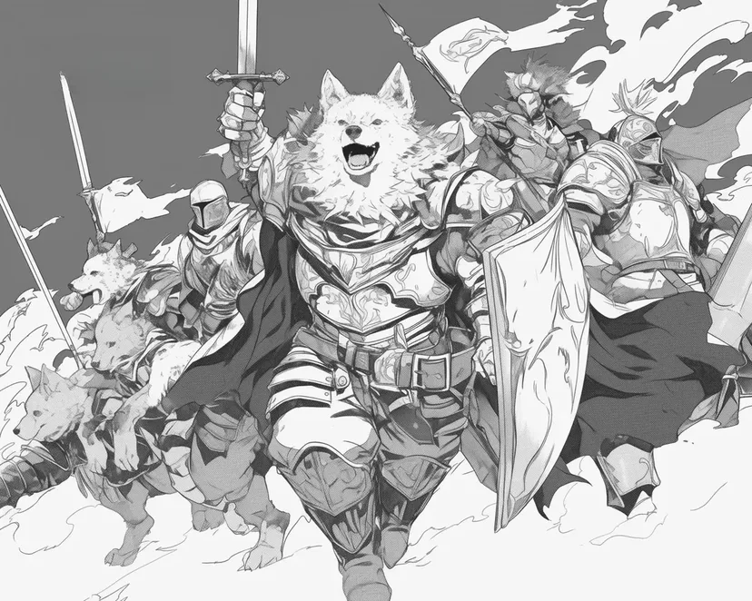 Brave Wolf Knights coloring page