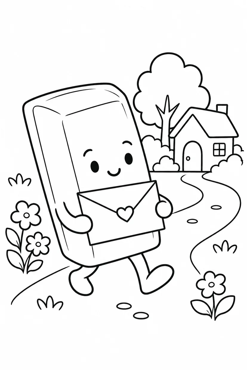 フィナンシェのお手紙の塗り絵