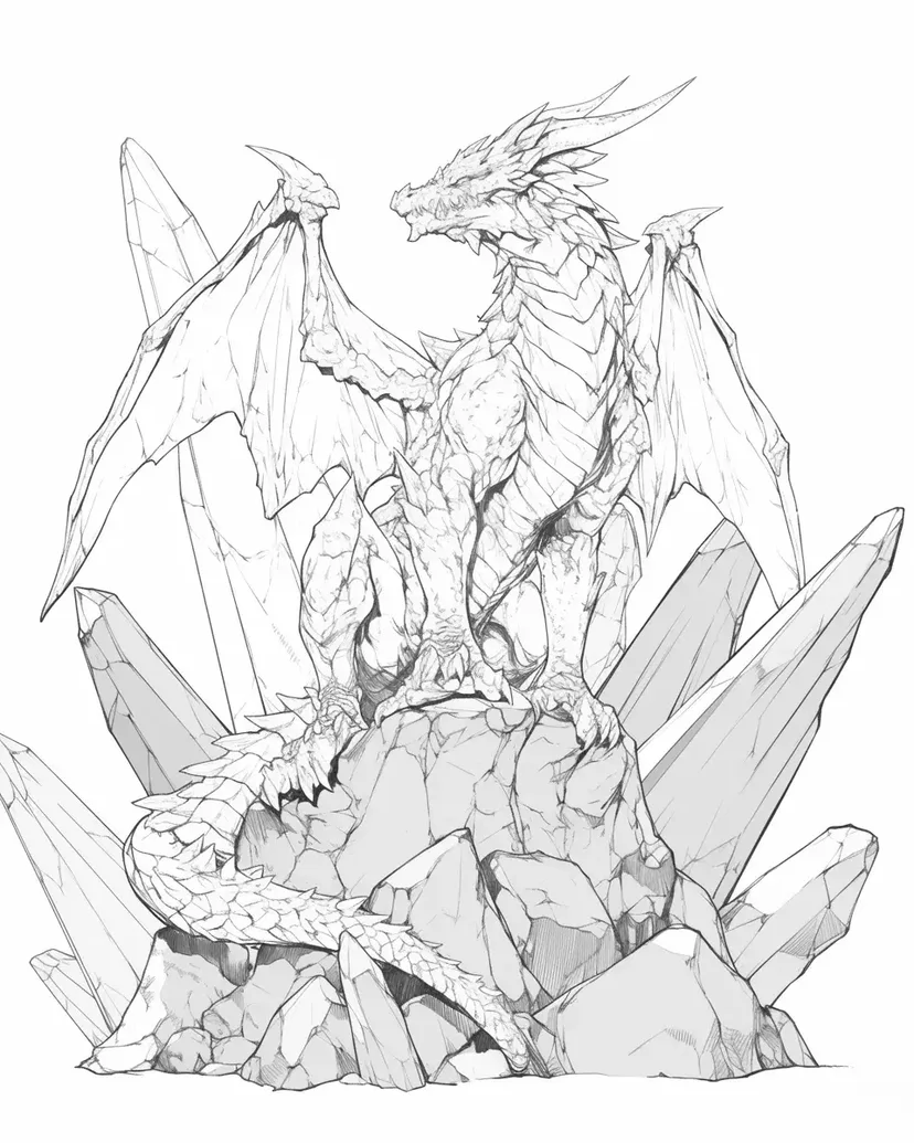 Dibujo de El Rugido del Dragón de Cristal para colorear