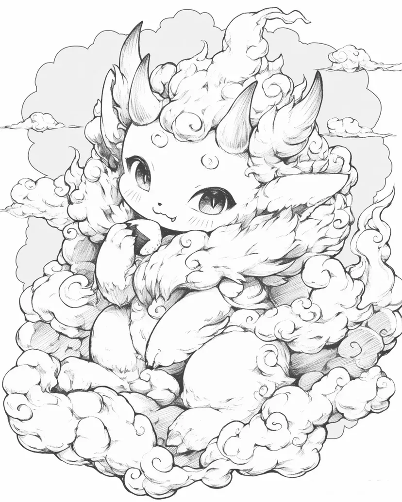 Dibujo de Hada de Nube Esponjosa para colorear