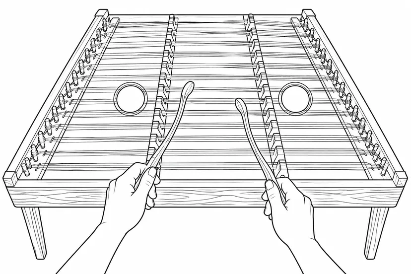 Dibujo de Cuerdas de salterio percutido para colorear