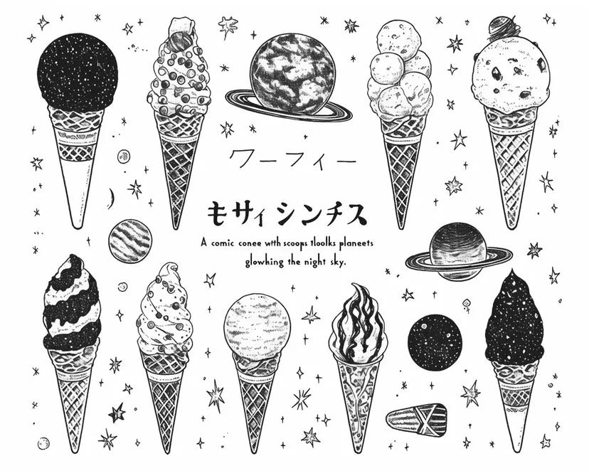 Dibujo de Helado Cósmico para colorear