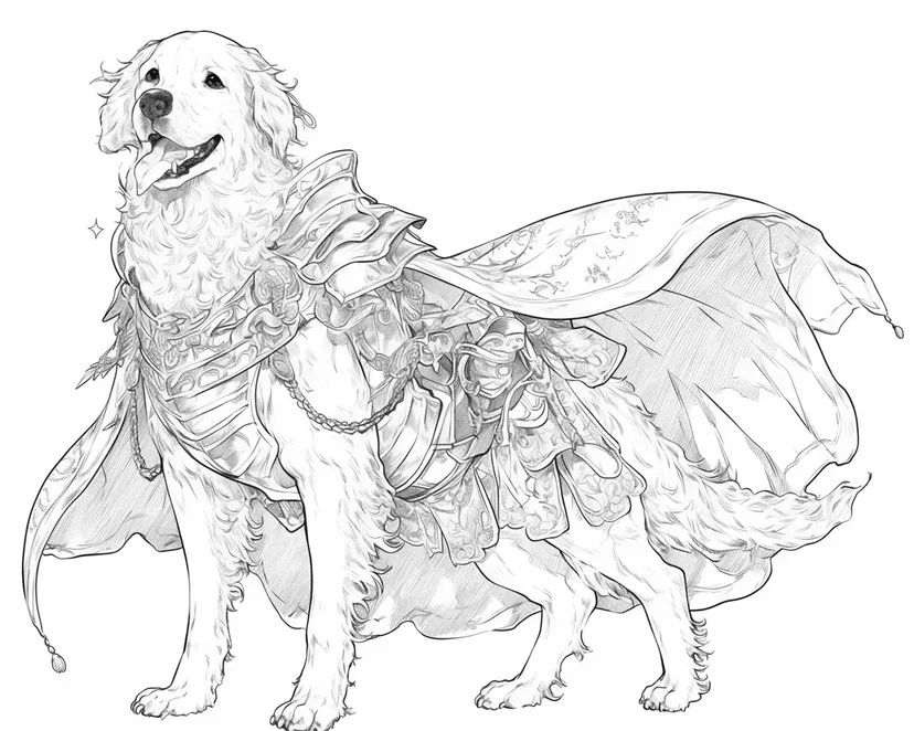 Dibujo de Valiente Caballero Dorado para colorear