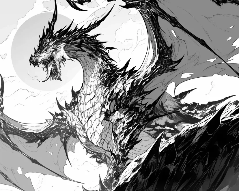Flight of the Brave Dragon coloring page