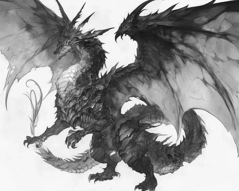Coloriage Dragon Sombre