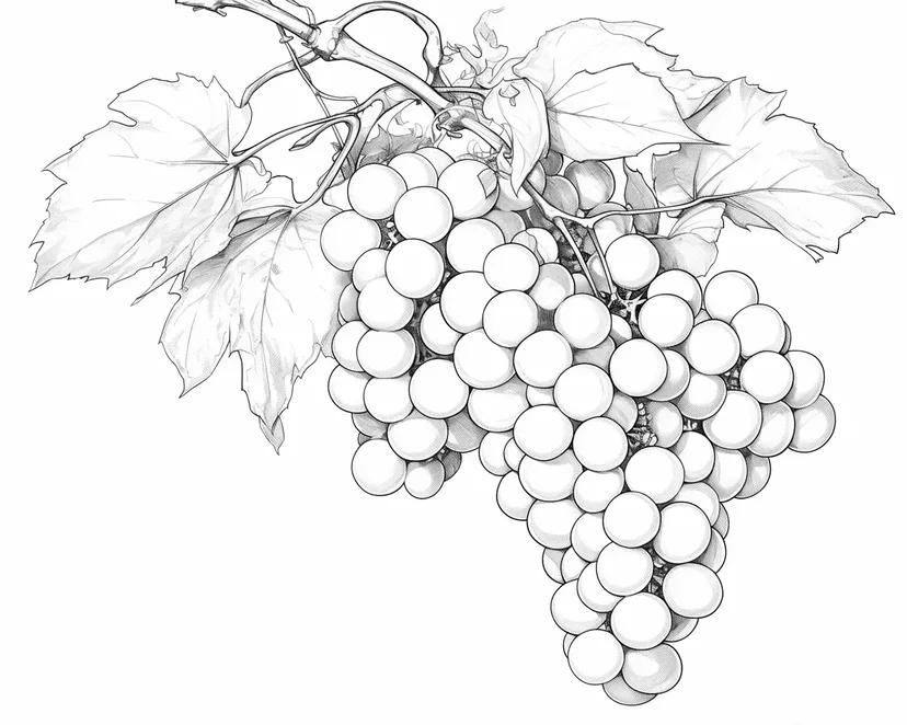 Desenho de Cacho de Uvas para colorir