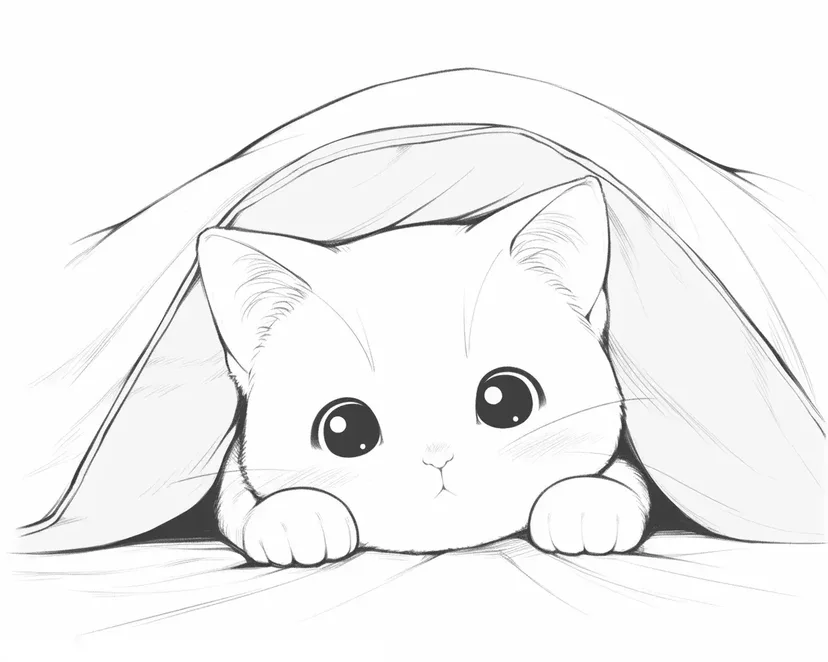 Dibujo de Gatito Juguetón para colorear