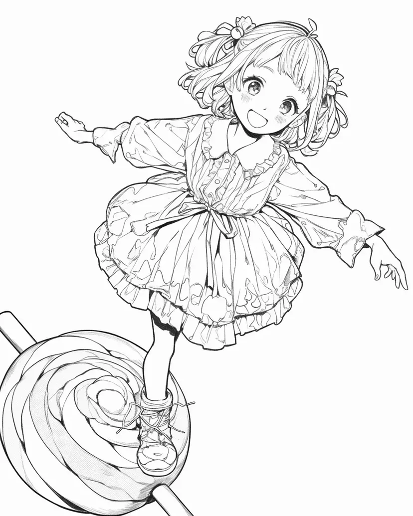 Joyful Balance Girl coloring page