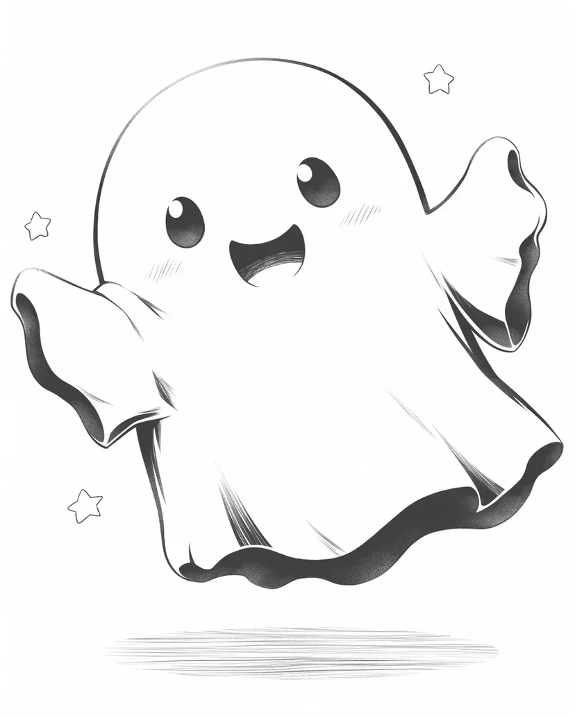 かわいいおばけの塗り絵