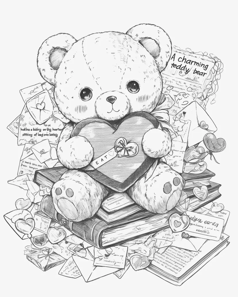 Coloriage Charmant Ours en Peluche