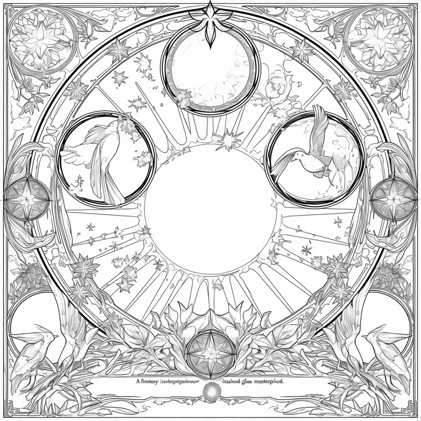 幻想の鳥たちの円舞曲の塗り絵