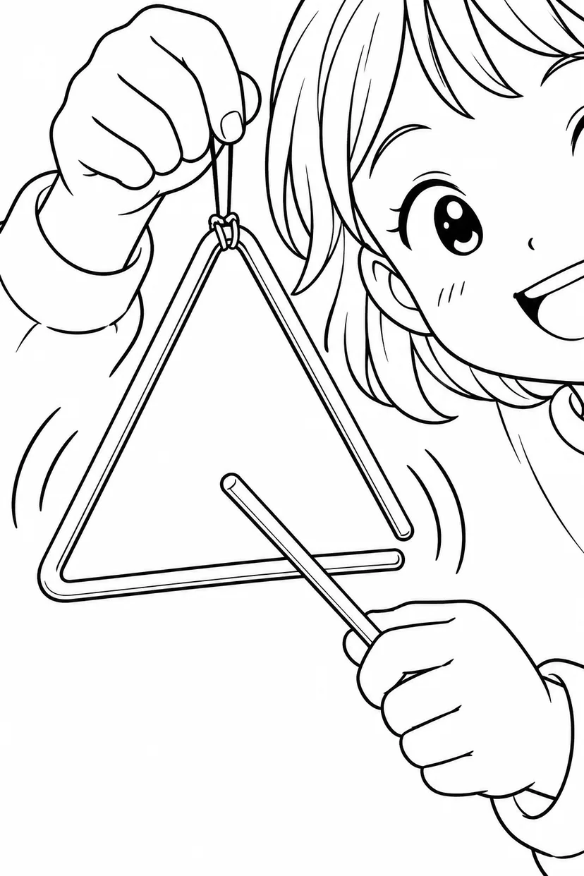 トライアングルの合図の塗り絵