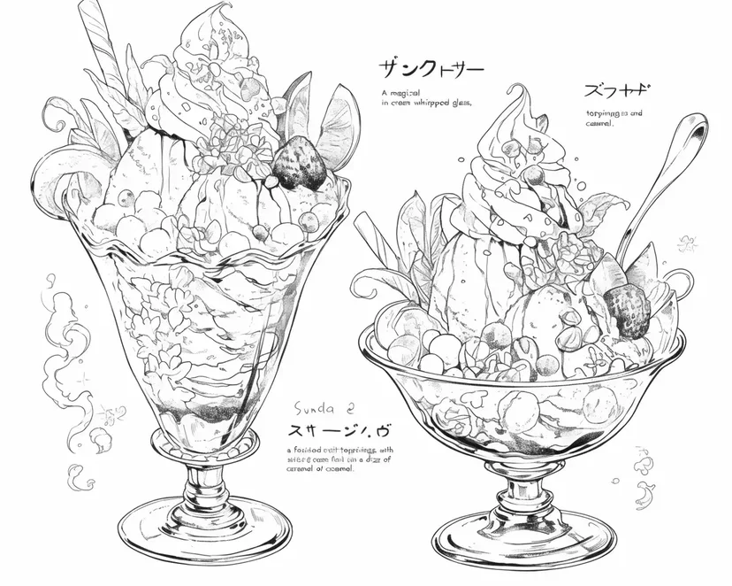 Desenho de Sundae Mágico para colorir