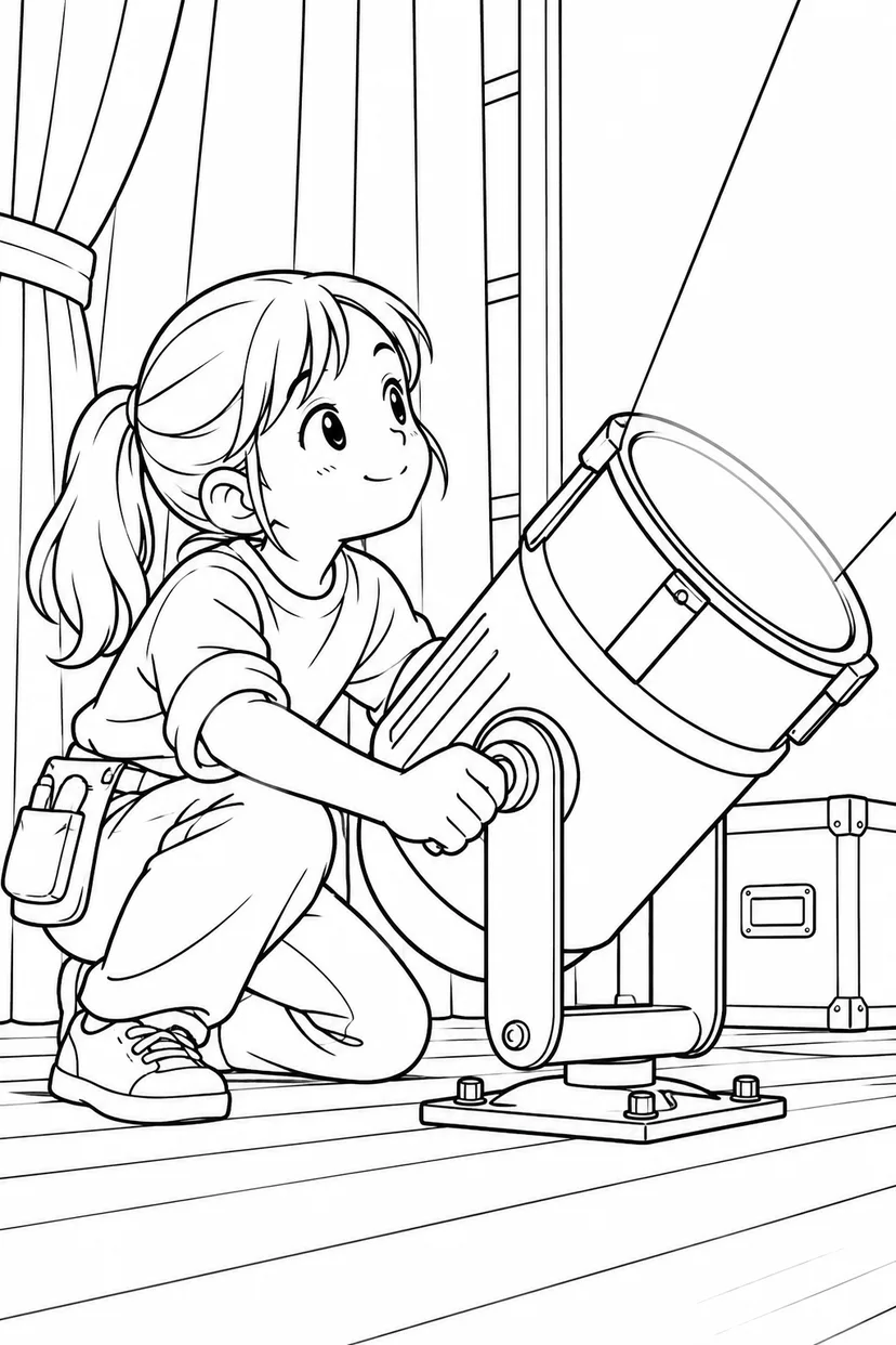 スポットライトを合わせようの塗り絵
