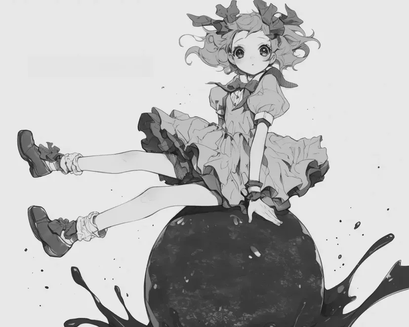 巧克力上的女孩涂色页