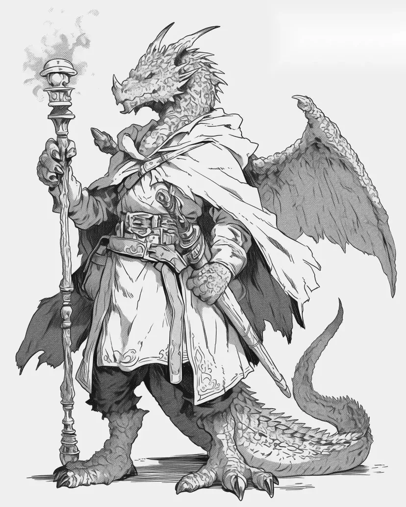 Desenho de Dragão Mago para colorir