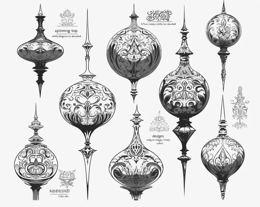 Beautiful Decorative Spinning Tops coloring page
