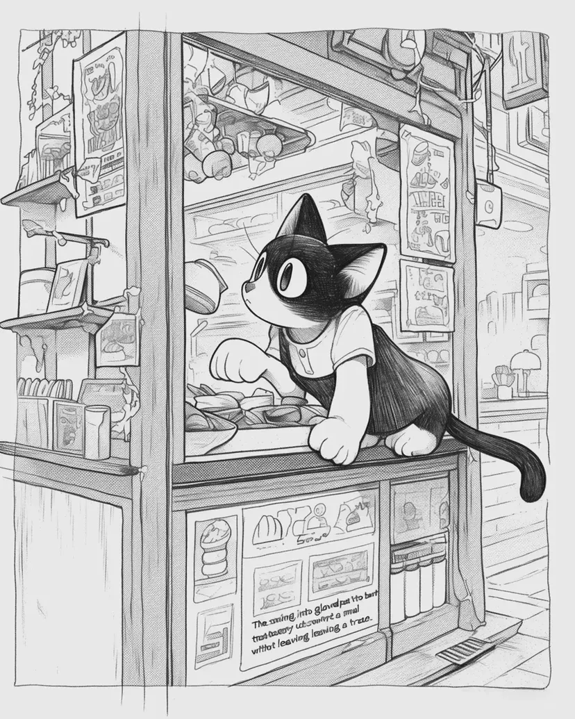 Dibujo de Gato de Tienda para colorear