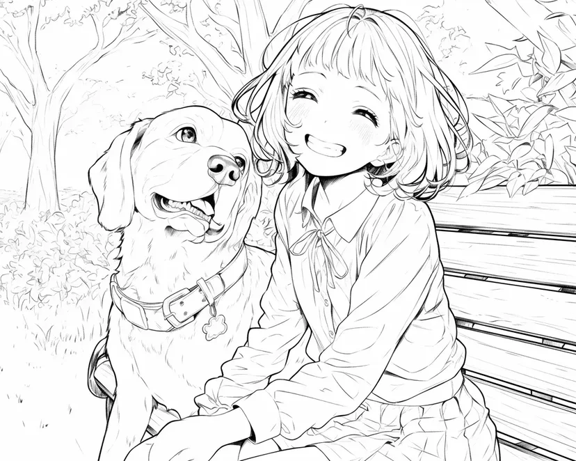 公园里的快乐时光涂色页