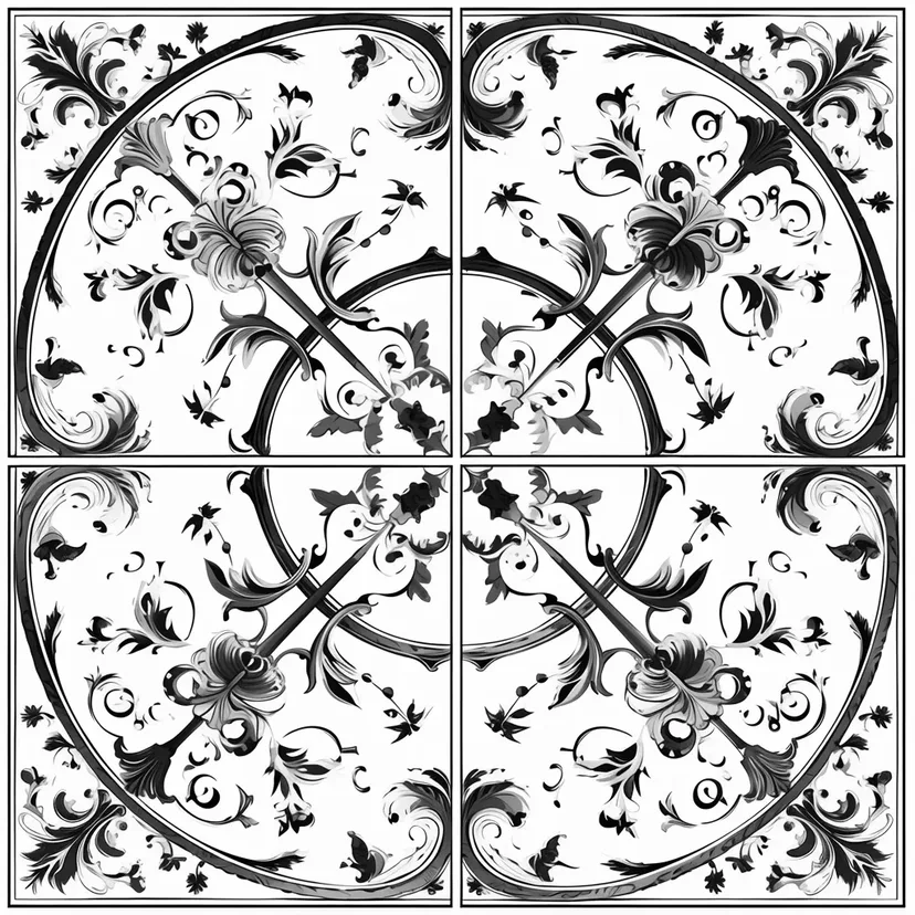 Dibujo de Elegantes Patrones Art Nouveau para colorear